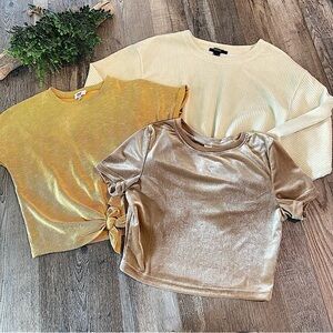 BUNDLE of 3 Cropped Shirts - Forever 21, Buckle, H&M All Fit Junior Medium